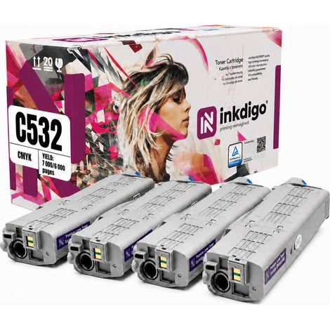 Inkdigo Toner 46490608-46490605 kompatibel mit OKI C532DN MC563DN C542DN TÜV-zertifiziert (1/5)
