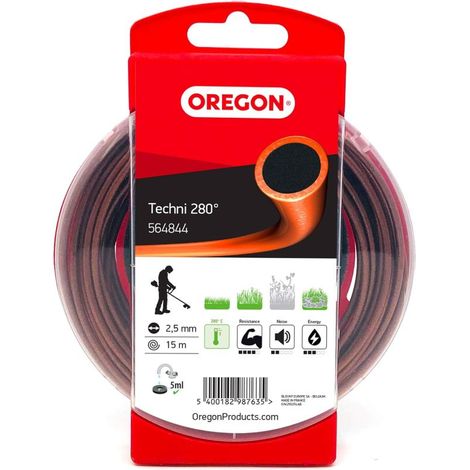Fil débroussailleuse Rond Techni 280° Marron/Noir ø2.5mm/15m Oregon 564844 (1/4)