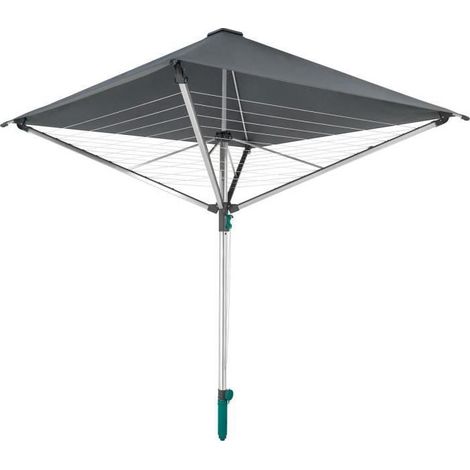 Leifheit – Séchoir parapluie LinoProtect 400 – Protection anti-pluie et UV – Ouverture automatique – 40 m de fil pour 4 machines – Construction robuste