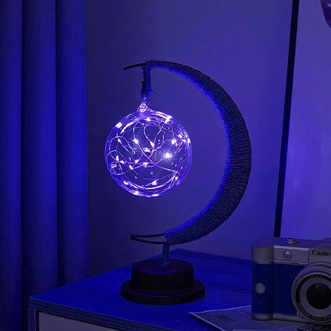 Lampe Lunaire - Lampe De Nuit À Suspension En Fer Et Bulbe PET - Pour Chambre Salon Décoration Intérieure Festive - 1 Pièce (1/5)
