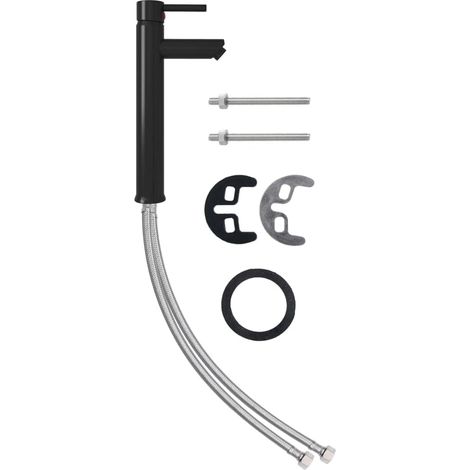 Mitigeur pour vasque - 30 cm - laiton - noir - monocommande (1/5)