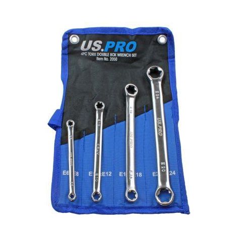 US PRO TORX SPANNER SET 4PC E6-E24 TRX E STAR RING WRENCH IN ROLL 2050 (1/4)