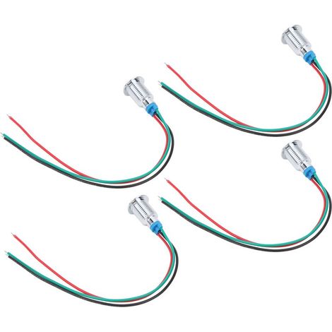 Indicateur Led - 10 Mm - Anode Commune - Etanche Ip67 - 12 V A 24 V - Pour Automobile Et Controle Industriel - 4 Unites (1/5)