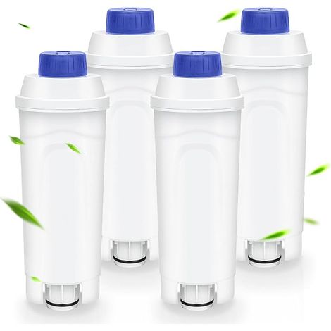 Lot de 4 filtres à café DLSC002, compatibles avec le filtre DeLonghi DLSC002, adoucisseur à charbon actif, convient aux modèles DeLonghi 5513292811 Ecam, Esam, Etam, Bco410, Bco420, EC680, EC800, CFL- (1/5)