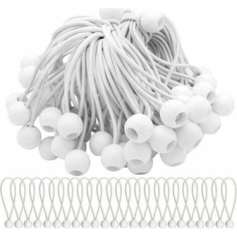 Set of 40 Elastic Tensioner Bungee Cords with Balls Elastic Bungee Bungee Elastic Balls for marquees, tents, banners and tarpaulins (1/4)