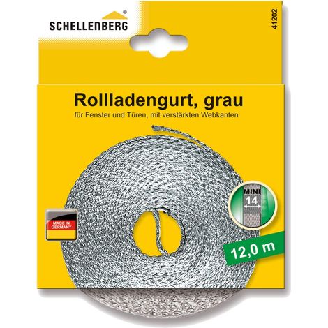 Schellenberg 41202 - Cinghia per tapparelle, 14 mm x 12 m, colore: Grigio (1/3)