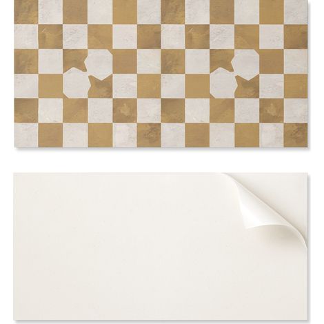 Panel decorativo de pared de PVC con estampado para habitaci贸n, 100x50 cm, dise帽o abstracto de tablero de ajedrez.