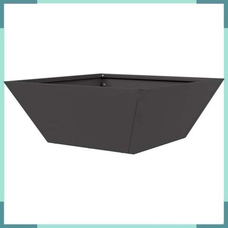 873810 Cache-pot de jardin Noir 40 x 40 x 15 cm Acier laminé à froid (1/5)