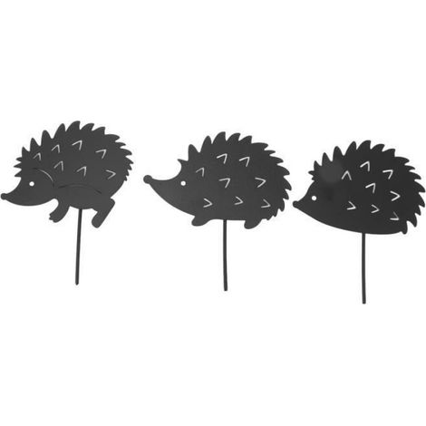 Piquets de jardin décoratifs en métal hérisson - - Set de 4 - Design creux et résistant à l'usure (1/4)