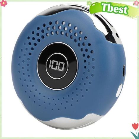 Tbest Ventilateur de collier Collier ventilateur USB Rechargeable Mini forme de beignet Portable silencieux sport outillage Bleue (1/5)