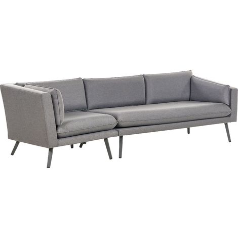 Garden Sofa 3 Seater LORETELLO Left Hand Grey (1/5)