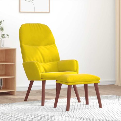Teenpull – Relaxsessel mit Hocker Gelb Samt (1/5)