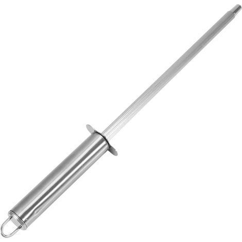 Afilador de cuchillos, acero inoxidable, mango ergonómico antideslizante, anilla para colgar, para cocina doméstica. (1/4)