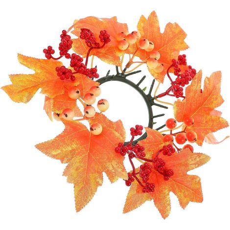 Couronne décorative de feuilles d'érable pour bougies et tasses (1/5)