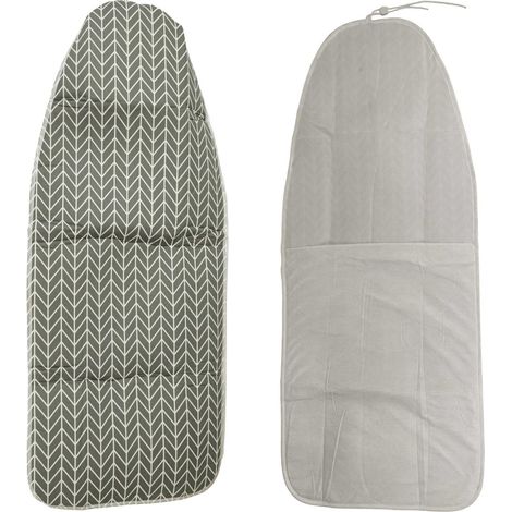 vhbw Housse de table de repassage remplacement pour Laurastar myCover 131, 144.7842.898 pour planche à repasser blanc / gris