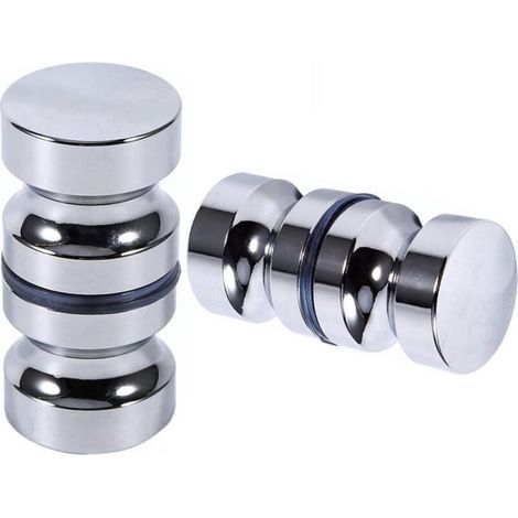 Boutons De Porte De Douche Coulissante En Inox 2 Paires Avec Vis Incluses Pour Cabine De Salle De Bain Verre Épais Cuisine Ou Hôtel (1/5)