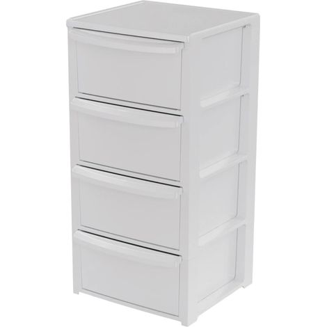 cassettiera 4 cassetti artplast "snappy" in polipropilene bianco 39x38,5x79 cm