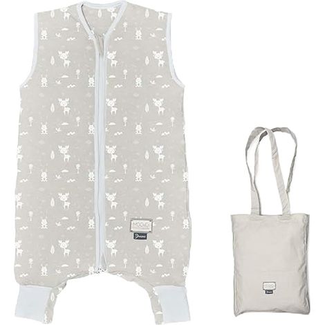 MOOVO by Nuvita 90200 Sacco Nanna con Piedini e Calzini Antiscivolo Pieghevoli, in Cotone Biologico, certificato OEKO TEX, TOG 2.5 Taglia: 3 anni Beige (1/5)