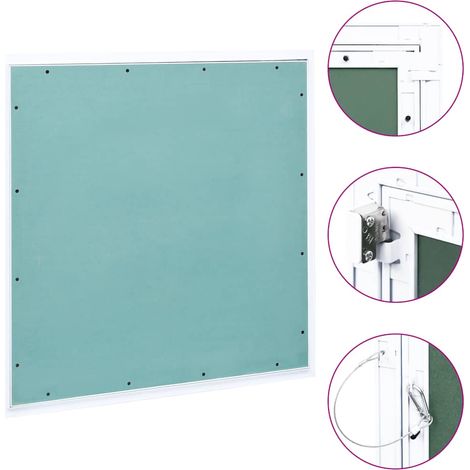 Trappe de visite en aluminium avec plaque de plâtre verte – 600x600 mm, épaisseur 12,5 mm – Accès mural et plafond à ressort sans poignée (1/5)