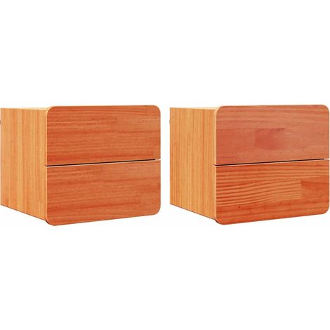 Maison Exclusive - Nachttisch 2 pcs Braun 39 x 34 x 33 cm Massivh