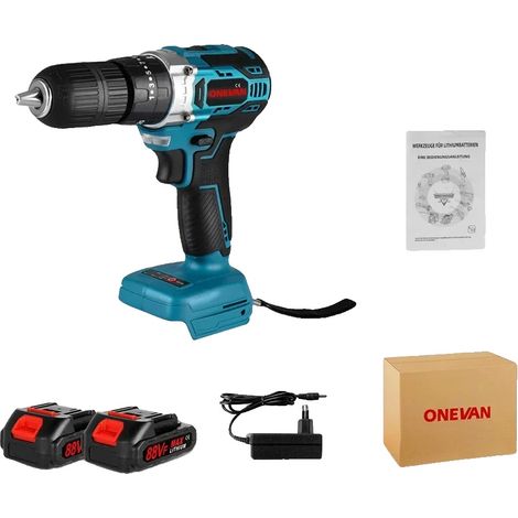 Perceuse sans fil, 450 Nm de couple, moteur sans balais, 2 Batterie EU Prise (1/2)
