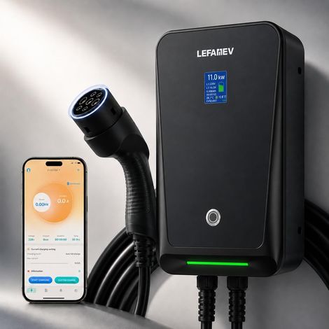 11KW Electric Car Charger with APP, 16A Three Phase Electric Vehicle Charging Station, Supports Bluetooth and WiFi, Type 2 Charging Station with Digital Screen (1/5)