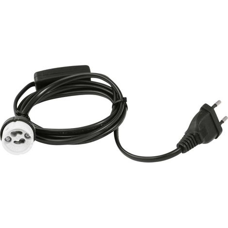 Eurolite 51100667 Portalampada GU10 230 V con spina europea, con interruttore a bilanciere