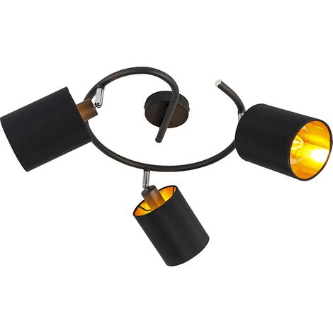 Smarte moderne Deckenleuchte schwarz inkl. 3 WiFi B35 - Lofty