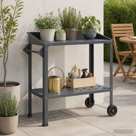 vidaXL Mesa de Trasplante con Ruedas 96 x 50 x 89 cm (1/5)