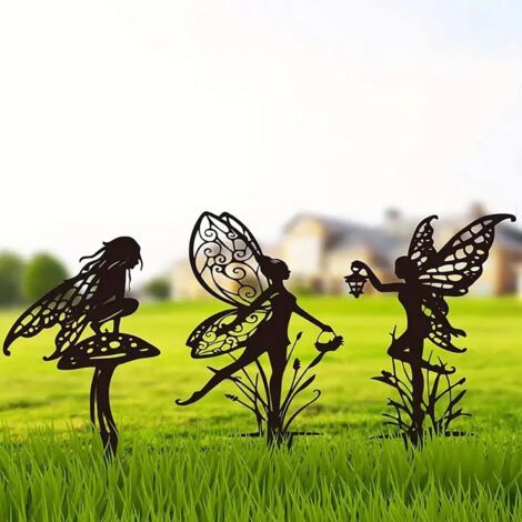 Pack de 3, décoration de Jardin en métal, Convient pour la terrasse, Le Jardin, la pelouse, la décoration extérieure, Cadeaux de décoration de massifs de Fleurs (1/5)