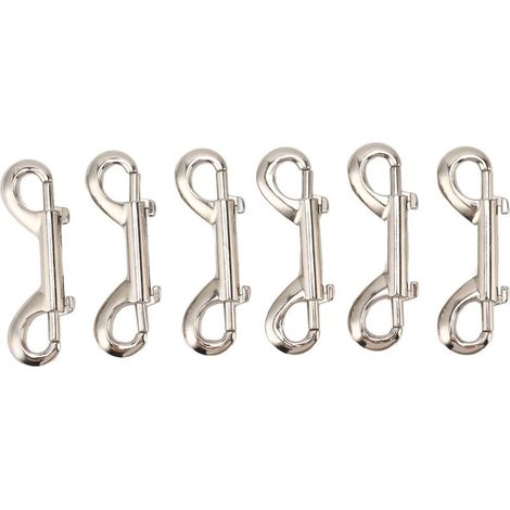 6 crochets robustes en alliage de zinc à double extrémité avec clips métalliques pour laisses de chien, porte-clés, matériel d'équitation et utilisation dans le garage. (1/5)