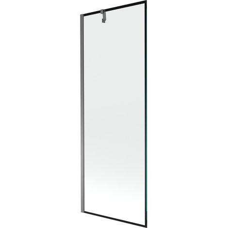 Mexen Next paravento per vasca da bagno 1-anta 70 x 150 cm, cornice nera, gun metal - 895-070-000-00-70-95 (1/5)