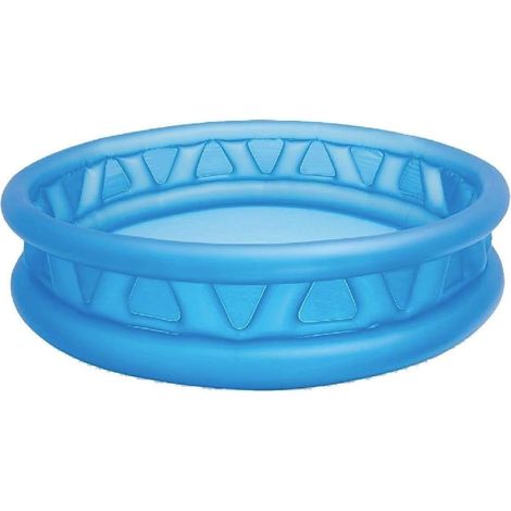 Aufblasbares Kinderbecken, 188 x 46 cm, 790 Liter, 3 Luftkammern, Farbe Blau, Strapazierfähiges Vinyl, Ablassschraube, Reparaturflicken inklusive, Für den Außenbereich geeignet, für Kinder ab 3 Jahren