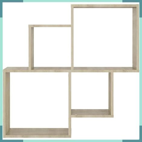 807262 étagère murale cube Chêne sonoma 80x15x78,5cm Bois d’ingénierie (1/4)