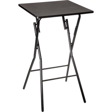 Five Simply Smart – Table de bar pliante en métal 102cm – Structure résistante – Idéale pour petits espaces – Couleur noire élégante – Dimensions L. 60 x l. 60 x H. 102,5 cm (1/3)