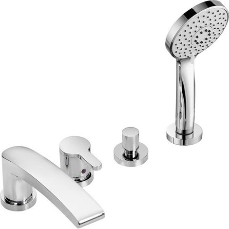 Miscelatore monocomando vasca / doccia ELEGANCE montaggio bordo vasca a 4 fori, cromato KEUCO