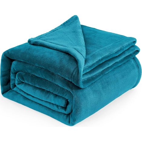 Couverture en flanelle polaire moelleuse, ultra-douce et respirante, turquoise, 230 x 270 cm (1/5)