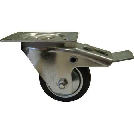 HSI Lenkrolle mit, Feststeller, Eisen, verzinkt, 80mm, 1 STK