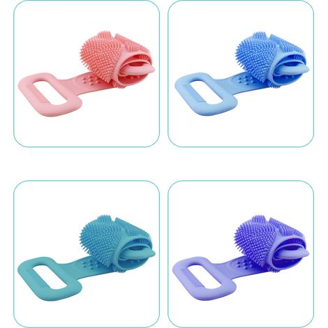 Éponges à récurer en silicone pour le dos, serviette à récurer double face résistante pour la boue et la cendre (1/5)
