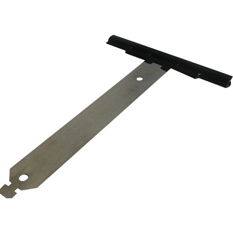 Zurfluh Feller – Attache tablier à crochet pour tube Octo – Lame inox 8 – Longueur 142 mm – Coloris noir – Charge max 5 kg par attache