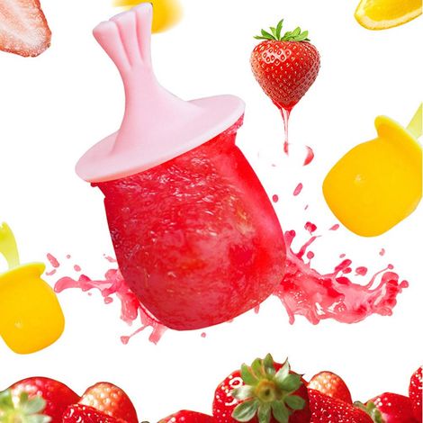 Moule à glace en silicone pour bâtonnets glacés, purées de fruits, puddings et yaourts maison (1/5)