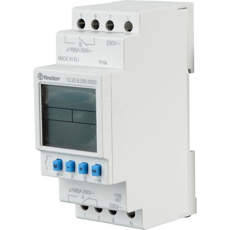 Finder 122282300000PAS Interruttore orario digitale grigio