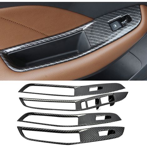 4pcs Kit Panneau de Commande de Vitres Cover Sticker Décoratif pour MG ZS 2017-2018 Fibre de Carbone (1/3)