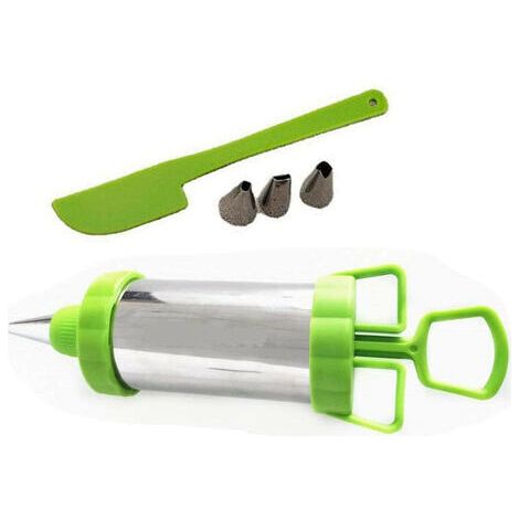 VtiziklPistolet à crème en acier inoxydable Injecteur de Cupcake/Ensemble de glaage de décoration (1/3)