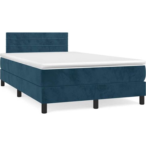 Maison Exclusive - Giroletto a Molle con Materasso Blu Scuro 120x190 cm in Velluto