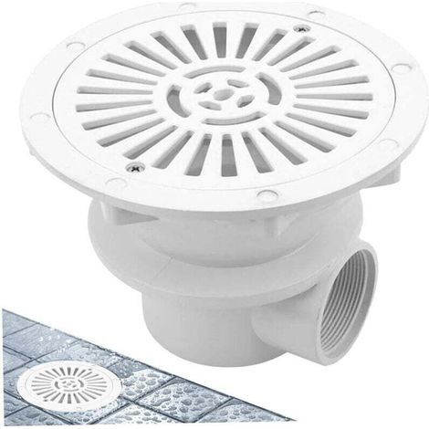 Drain Principal de Piscine pour Piscine, Couvercle de Vidange Universel Rond pour Piscine au Sol G2 Accessoires de Drainage pour Piscine Souterraine étang Aquarium, Blanc (1/4)
