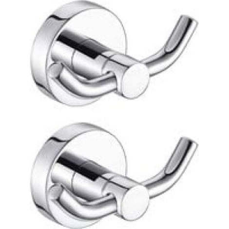 PA Badezimmerhaken für Handtücher Modernes Doppel-Handtuchhaken-Design, ideal für den Einsatz als Bademantel- und Handtuchhaken, Duschwandhaken oder Küchenhaken Handtuchhalter mit Doppelhaken (1/4)