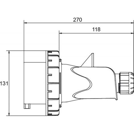 Prise Hypra tétrapolaire 125A 3P+N+T étanche IP67 – 380V – Résistance chocs IK08 – Pour chantiers humides et installations industrielles (1/6)