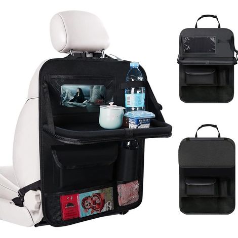 Linghhang – Organisateur de siège de voiture enfant – Tissu Oxford 600D imperméable – Poche tactile pour tablette – Rangement jouets et bouteilles