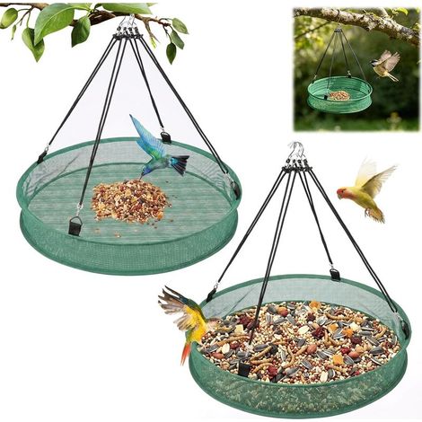2Pièces Mangeoire Oiseaux Exterieur Rondes, 61 10cm Mangeoire Oiseaux Suspendue pour Oiseaux Sauvages dans Le Jardin, Le Balcon Terrasse,Ferme et L'extérieur (1/5)